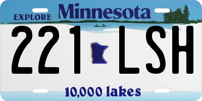 MN license plate 221LSH