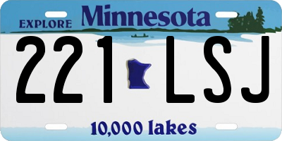 MN license plate 221LSJ