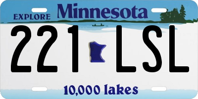 MN license plate 221LSL