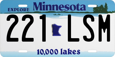 MN license plate 221LSM