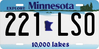 MN license plate 221LSO