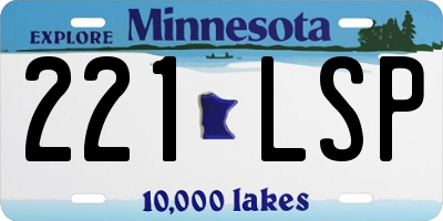 MN license plate 221LSP