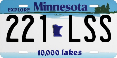 MN license plate 221LSS