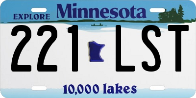 MN license plate 221LST