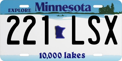 MN license plate 221LSX