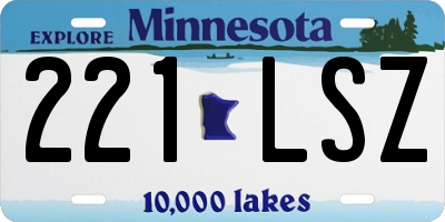 MN license plate 221LSZ