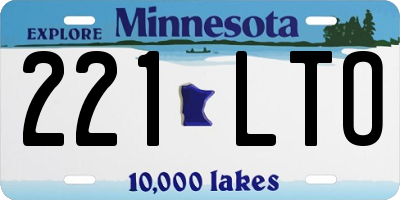 MN license plate 221LTO