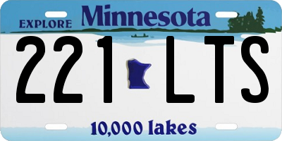 MN license plate 221LTS