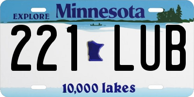 MN license plate 221LUB