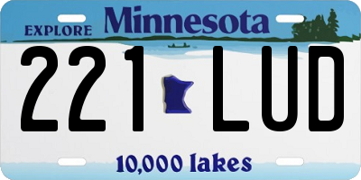 MN license plate 221LUD