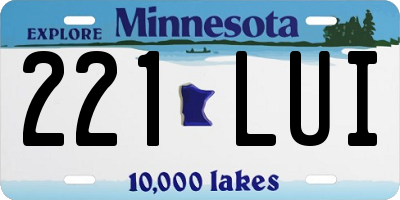 MN license plate 221LUI
