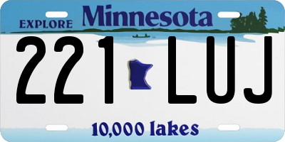 MN license plate 221LUJ