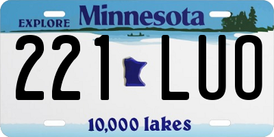 MN license plate 221LUO