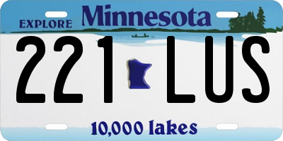 MN license plate 221LUS