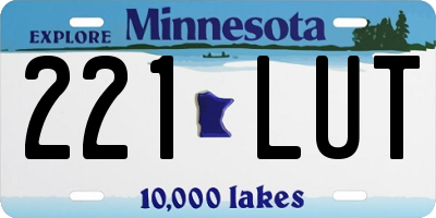 MN license plate 221LUT