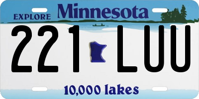 MN license plate 221LUU