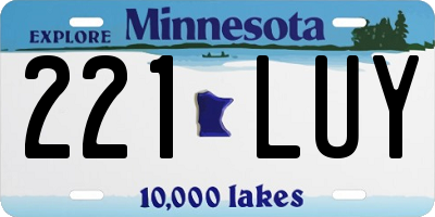 MN license plate 221LUY