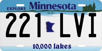 MN license plate 221LVI