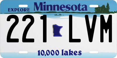 MN license plate 221LVM