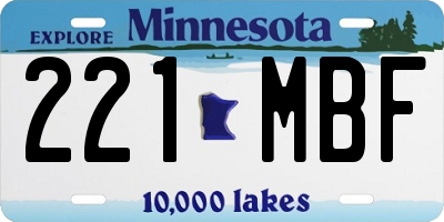 MN license plate 221MBF