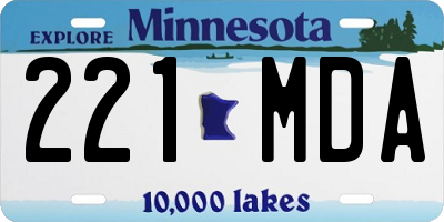 MN license plate 221MDA