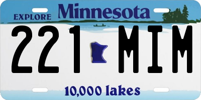 MN license plate 221MIM