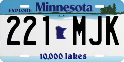 MN license plate 221MJK
