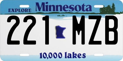 MN license plate 221MZB