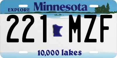MN license plate 221MZF