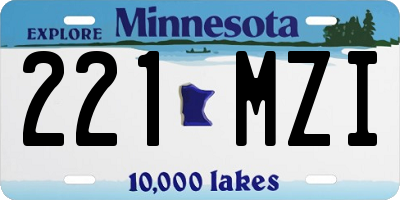 MN license plate 221MZI