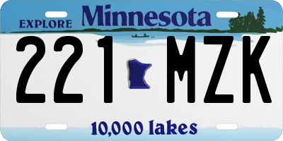 MN license plate 221MZK