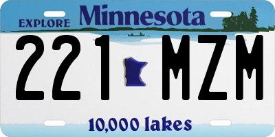 MN license plate 221MZM