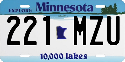 MN license plate 221MZU