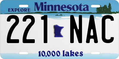 MN license plate 221NAC