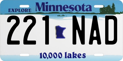 MN license plate 221NAD