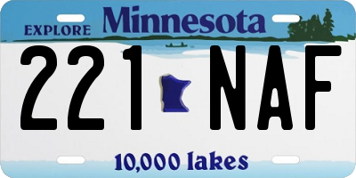 MN license plate 221NAF