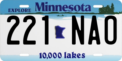 MN license plate 221NAO