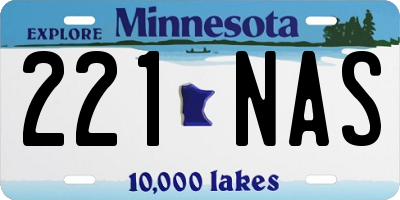 MN license plate 221NAS