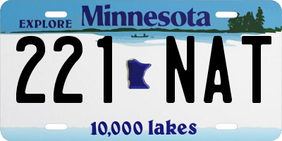MN license plate 221NAT