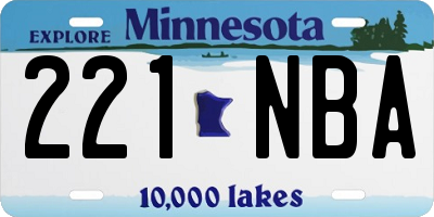 MN license plate 221NBA