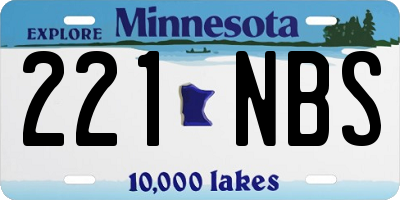 MN license plate 221NBS