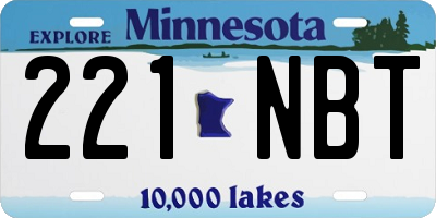 MN license plate 221NBT