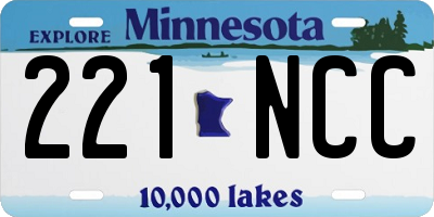 MN license plate 221NCC