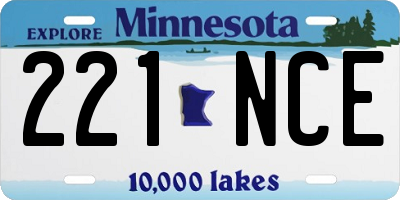 MN license plate 221NCE