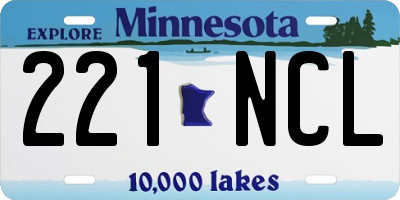 MN license plate 221NCL