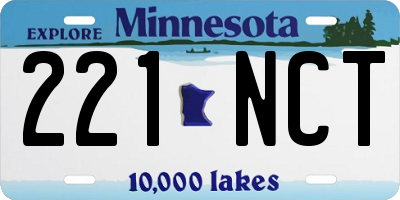 MN license plate 221NCT