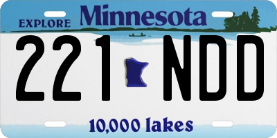 MN license plate 221NDD