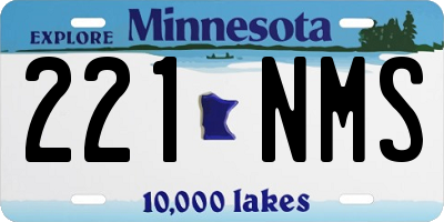 MN license plate 221NMS