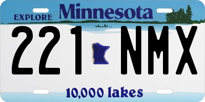 MN license plate 221NMX