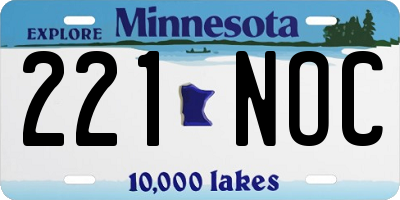 MN license plate 221NOC